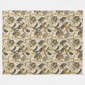 金ゴールドとブラックダマスクブランケットfor Luxeインテリア フリースブランケット (正面(横))