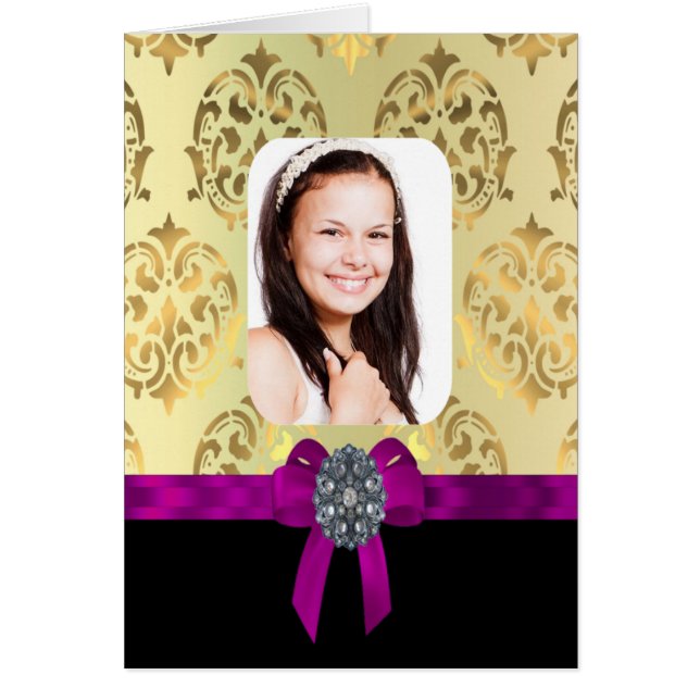 金ゴールドとブラックダマスク (正面)