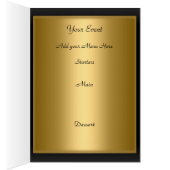 金ゴールドとブラックテーブルの配置カードとメニュー (内側 (右))