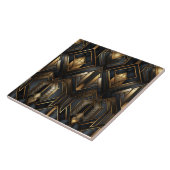 金ゴールドとブラックデコCityscapeビュー タイル (側面)