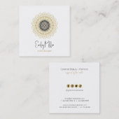 金ゴールドとブラックトライバルマンダラスクエアビジネス スクエア名刺 (正面/裏面)