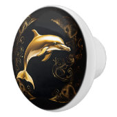 金ゴールドとブラックドルフィン セラミックノブ (右)