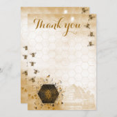 金ゴールドとブラックハニービー サンキューカード (正面/裏面)