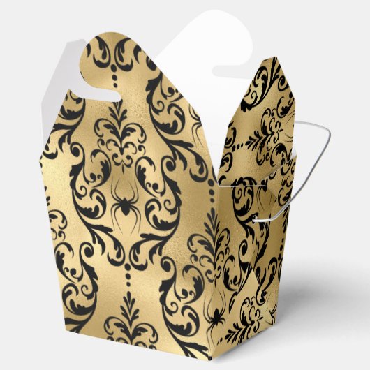 金ゴールドとブラックハロウィーンダマスク フェイバーボックス (オープン)