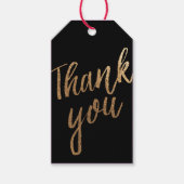 金ゴールドとブラックハンドレタリングサンキューギフトラベル ギフトタグ (正面)