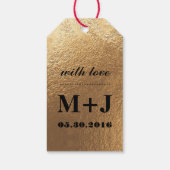 金ゴールドとブラックハンドレタリングサンキューギフトラベル ギフトタグ (裏面)