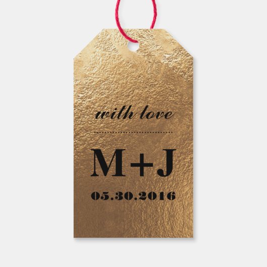 金ゴールドとブラックハンドレタリングサンキューギフトラベル ギフトタグ (裏面)