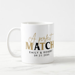 金ゴールドとブラックパーフェクト結婚マッチの贈り物 コーヒーマグカップ