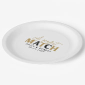 金ゴールドとブラックパーフェクト結婚マッチの贈り物 ペーパープレート (アングル)