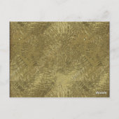 金ゴールドとブラックピーコックの羽根表番号 ポストカード (裏面)