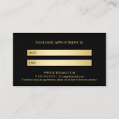 金ゴールドとブラックプロフェッショナルアポイントメント 予約カード (裏面)
