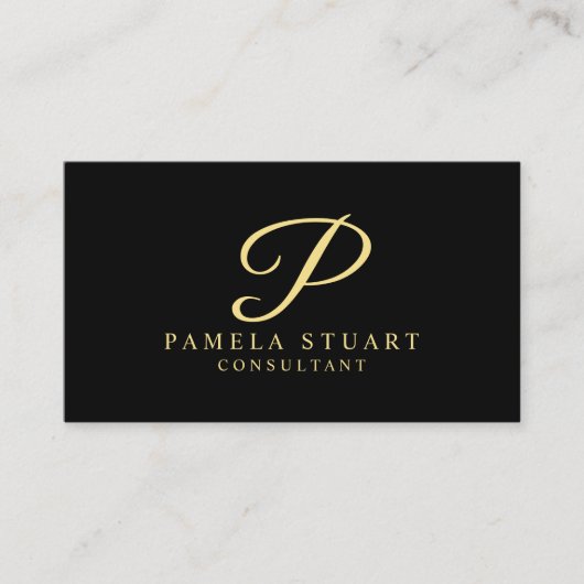 金ゴールドとブラックプロフェッショナルアポイントメント 予約カード (正面)