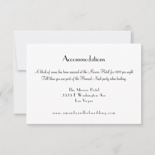 金ゴールドとブラックベガスデスティニー宿泊施設 招待状 (正面)