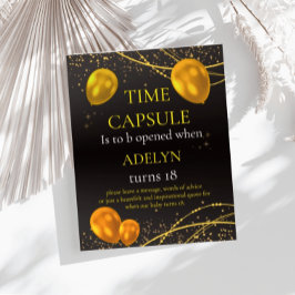 「金ゴールドとブラックベビーの最初の誕生日時間」 ポスター