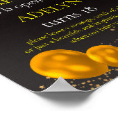 「金ゴールドとブラックベビーの最初の誕生日時間」 ポスター (角)