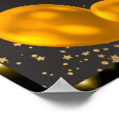 「金ゴールドとブラックベビーの最初の誕生日時間」 ポスター (角)