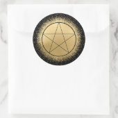 金ゴールドとブラックペンタグラム ラウンドシール (バッグ)