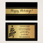 金ゴールドとブラックホリデーズサンキュービジネスカード (正面&裏面)