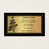 金ゴールドとブラックホリデーズサンキュービジネスカード (裏面)