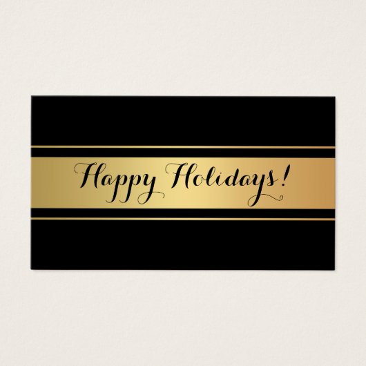 金ゴールドとブラックホリデーズサンキュービジネスカード (正面)