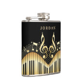 金ゴールドとブラックミュージカルキーボードのフラスコ フラスク (右)