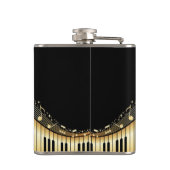 金ゴールドとブラックミュージカルキーボードのフラスコ フラスク (裏面)