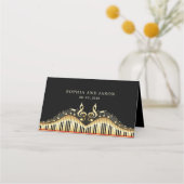 金ゴールドとブラックミュージックテーマ プレイスカード (裏面)