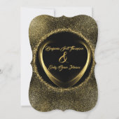 金ゴールドとブラックモダンエレガンス結婚式招待状 招待状 (裏面)