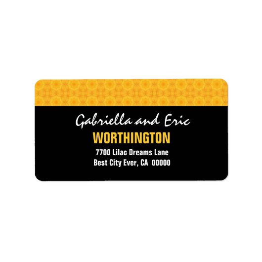 金ゴールドとブラックモダンシンプルA310 ラベル (正面)