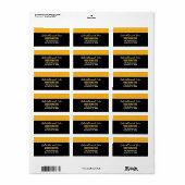 金ゴールドとブラックモダンシンプルA310 ラベル (フルシート)