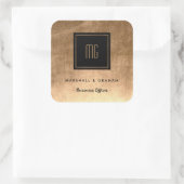 金ゴールドとブラックモノグラムのビジネスティッカー スクエアシール (バッグ)