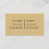 金ゴールドとブラックモノグラムプロフェッショナルオフィス 名刺 (裏面)