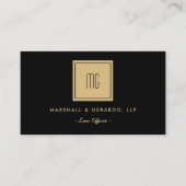 金ゴールドとブラックモノグラムプロフェッショナルオフィス 名刺 (正面)