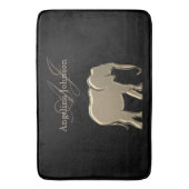 金ゴールドとブラックモノグラム バスマット (正面縦)