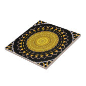 金ゴールドとブラックラグジュアリーシック・オリエンタル・メダリオン タイル (側面)