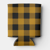 金ゴールドとブラックランバージャックプレイドクーラーボックス 缶クーラー (正面)