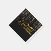 金ゴールドとブラックリタイアメントパーティー、カスタムナプキンス スタンダードカクテルナプキン (角)