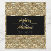 金ゴールドとブラックワインラベル ワインラベル (シングルラベル)