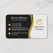 金ゴールドとブラック実在エテート 名刺 (正面)