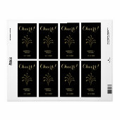 金ゴールドとブラック応援花火ワインボトルラベル ラベル (フルシート)