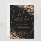 金ゴールドとブラック我々はまだ50周年結婚を果たす 招待状 (正面)
