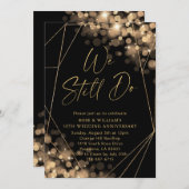 金ゴールドとブラック我々はまだ50周年結婚を果たす 招待状 (正面/裏面)
