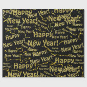 金ゴールドとブラック文字紙 ラッピングペーパー (フラット)