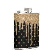 金ゴールドとブラック水玉模様フラスコ フラスク (右)