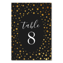 金ゴールドとブラック紙吹雪結婚のテーブル番号カード テーブルナンバー
