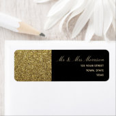 金ゴールドとブラック結婚の差出人住所 ラベル (インサイチュ)
