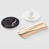 金ゴールドとブラック結婚式 プログラム ハンドファン (組立なし)