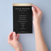 金ゴールドとブラック美しいサロンプロモーション チラシ (ハンドル)