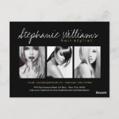 金ゴールドとブラック美容師カード ポストカード (裏面)