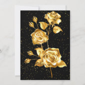 金ゴールドとブラック花びらとプロセッコブライダルシャワー 招待状 (裏面)